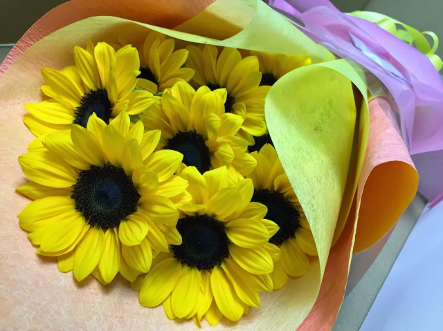 ひまわりの花束-10(生花大140規格)の画像