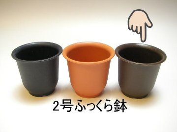 厚手のプラ鉢-ふっくら2号ミニ【こげ茶】画像