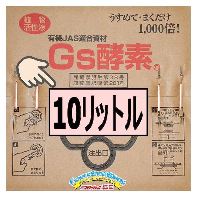Gs酵素-10Ｌ(焼酎粕入発酵液/植物活性液)＠特殊肥料＊家庭菜園-生産者＊オーガニック･有機JAS認定規格適合資材※W23.5×D23.5×H24.5cmの画像
