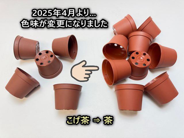 2号プラ鉢どっしり型-ミニサイズ【2025年4月より色味変更：こげ