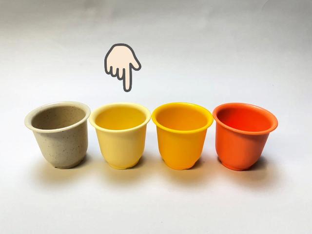 厚手のプラ鉢-ふっくら2号ミニ【クリーム】(淡黄)画像