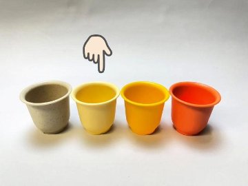 厚手のプラ鉢-ふっくら2号ミニ【クリーム】(淡黄)画像