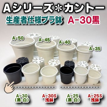 生産者仕様[カントー]●プラ鉢A-30-(2.5号相当)-黒[定番外]※製造時から汚れに見える白インク状の付着が有ったりします。ご了承ください[*][254GB]の画像