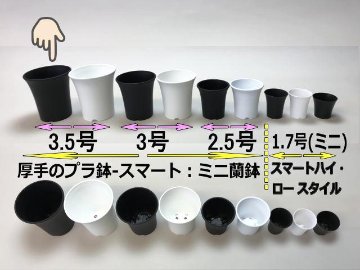 厚手のプラ鉢-スマート3.5号[黒]/ミニ蘭鉢・ミニラン鉢[254GB]画像