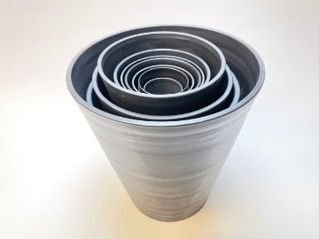 陶器風プラ鉢セラアート長鉢-10号(尺鉢)-黒画像