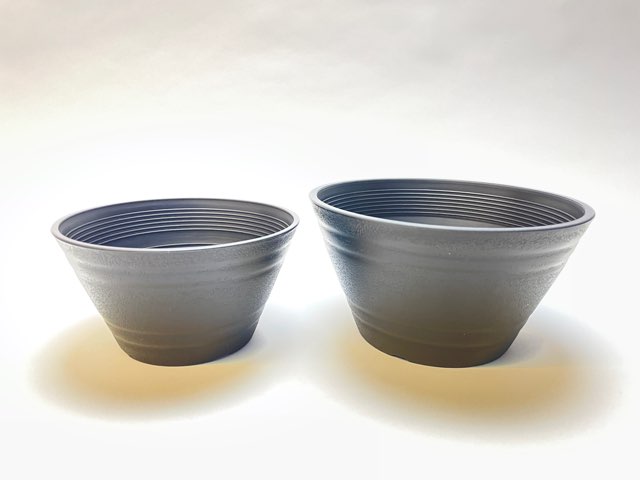 陶器風プラ鉢セラアート平鉢(丸鉢)-18号-黒(直径φ約18cm一般的な6号浅鉢相当)画像