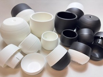 ボール型プラ鉢-3号-黒大(1鉢)[254GB]の画像