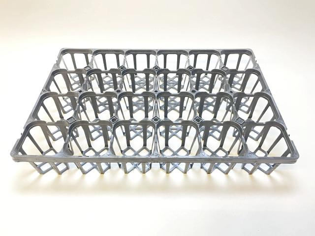 9cmポットや2.5～3号鉢用四角型枠(プレステラ90対応)トレイ： 24鉢用黒色●の画像