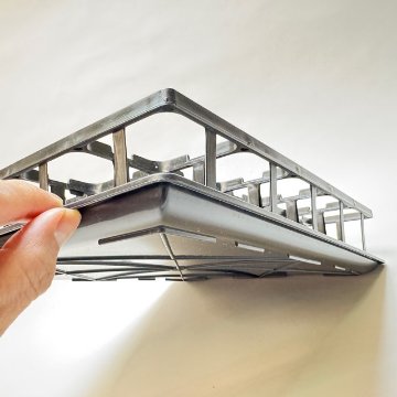 7.5cmポットや2号鉢用四角型枠トレイ：ハーフ浅型[H5.5cm]-20鉢用＋スリット鉢-2号緑(トレイ1枚＋20鉢付きで1セット)の画像