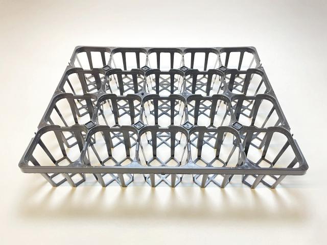 10.5cmポットや3～3.5号鉢用 四角型枠(プレステラ105対応)トレイ： 20鉢用黒色●の画像