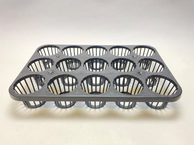 7.5cmポットや2.5号鉢用丸型枠トレイ：3×5=15鉢用(標準の2/3サイズでコンパクト)の画像