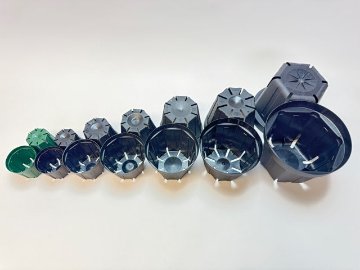 スリット鉢-4号黒(CSM-120)ブラック＠多肉植物・塊根植物コーデックス・アガベ・サボテン・盆栽・観葉・実生・バラ鉢・果樹鉢[254GB]の画像