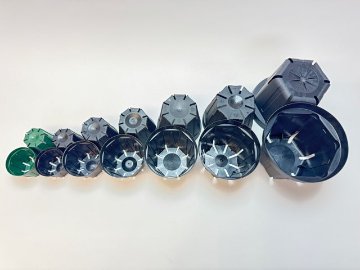スリット鉢-4号黒(CSM-120)ブラック＠多肉植物・塊根植物コーデックス・アガベ・サボテン・盆栽・観葉・実生・バラ鉢・果樹鉢[254GB]の画像