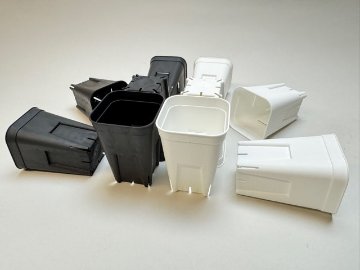 プレステラ深鉢 75-白☆(硬質スリットポット)＠多肉植物・塊根植物コーデックス・アガベ・サボテン・観葉・実生・盆栽・果樹鉢[254GB]の画像