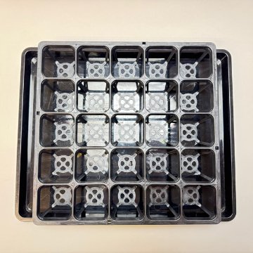 ★不規則まだら模様※深＊園芸ハーフトレイ(プレステラ90型ハーフトレイ対応)・育苗箱ハーフ・かごトレーハーフ等に使える受け皿＊深型(底面給水)幅36×奥29×高2.5(cm)※空受皿(ソーサー)1枚の画像