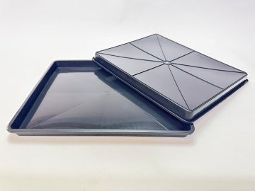 ★不規則まだら模様※深＊園芸ハーフトレイ(プレステラ90型ハーフトレイ対応)・育苗箱ハーフ・かごトレーハーフ等に使える受け皿＊深型(底面給水)幅36×奥29×高2.5(cm)※空受皿(ソーサー)1枚の画像
