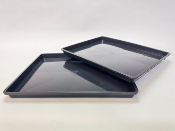★不規則まだら模様※深＊園芸ハーフトレイ(プレステラ90型ハーフトレイ対応)・育苗箱ハーフ・かごトレーハーフ等に使える受け皿＊深型(底面給水)幅36×奥29×高2.5(cm)※空受皿(ソーサー)1枚の画像