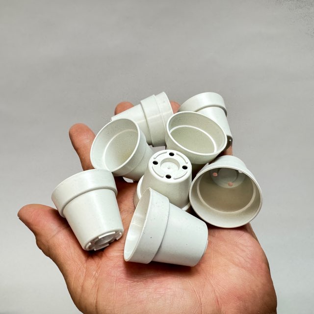 1号プラ鉢-白(W＊ホワイト)-超ミニサイズ(1号鉢1寸鉢一寸鉢