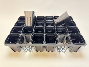 プレステラ深鉢専用★-90対応四角枠トレイ：24鉢用(黒)＋プレステラ深鉢90-黒★(トレイ1枚＋24鉢付きで1セット)[254GB]の画像