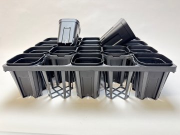 プレステラ深鉢専用★-105対応四角枠トレイ：20鉢用(黒)＋プレステラ深鉢105-黒★(トレイ1枚＋20鉢付きで1セット)[254GB]の画像
