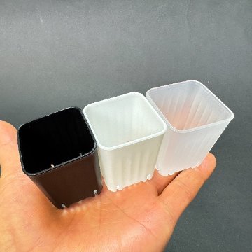 1.3号スマートロング-ミニスリット深鉢50型-半透明＊クリア(スリットポット/スリット鉢)※1鉢売し＊ぶ厚い高機能ミニプラ鉢※鉢底の通気・排水重視！＊1号・1.3号鉢対応トレイあり※プレステラ系の画像