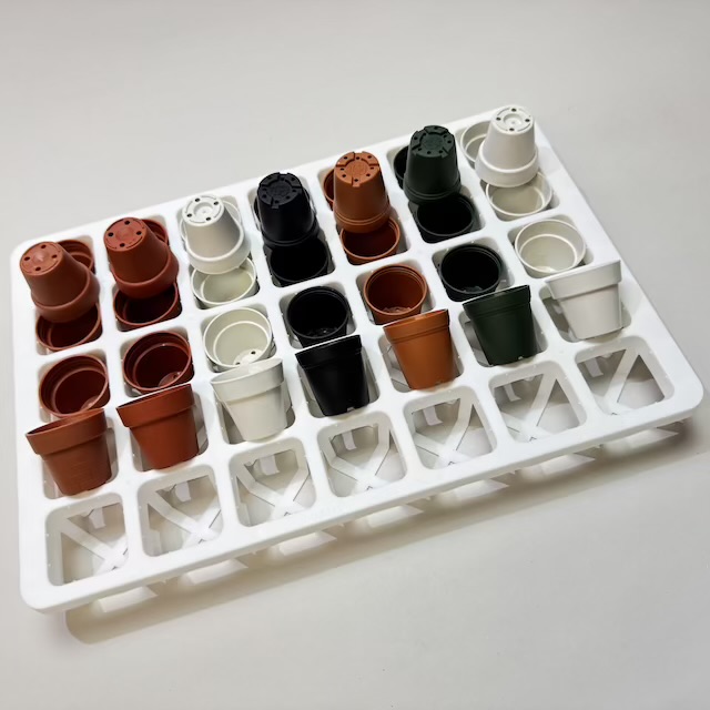 ミニプラ鉢1号・1.3号鉢対応-白色ミニトレイ-35(5×7)鉢用＊(約)A4サイズ相当※1枚売＊多肉・塊根植物・アガベ・ハオルチア・アデニウム・パキポディウム・実生の画像