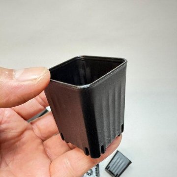 ミニプラ鉢1号・1.3号鉢対応-白色ミニトレイ-35(5×7)鉢用＋1.3号スマートロング-ミニスリット深鉢50型-黒(トレイ1枚＋35鉢付きで1セット)の画像