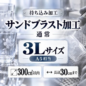 サンドブラスト加工　持ち込み素材　通常彫刻　３Ｌサイズ　Ａ５相当　300㎠以内　長辺30cm迄の画像
