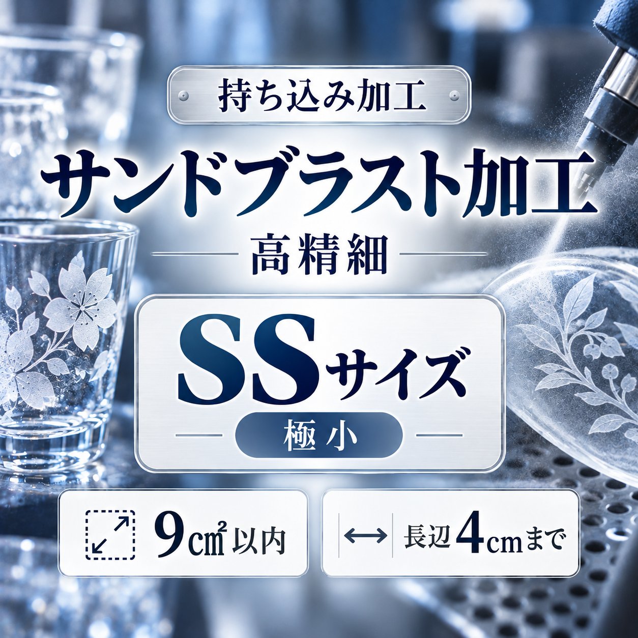 サンドブラスト加工　持ち込み素材　写真彫刻　高精細彫刻　ＳＳサイズ　9㎠以内　長辺4cm迄の画像
