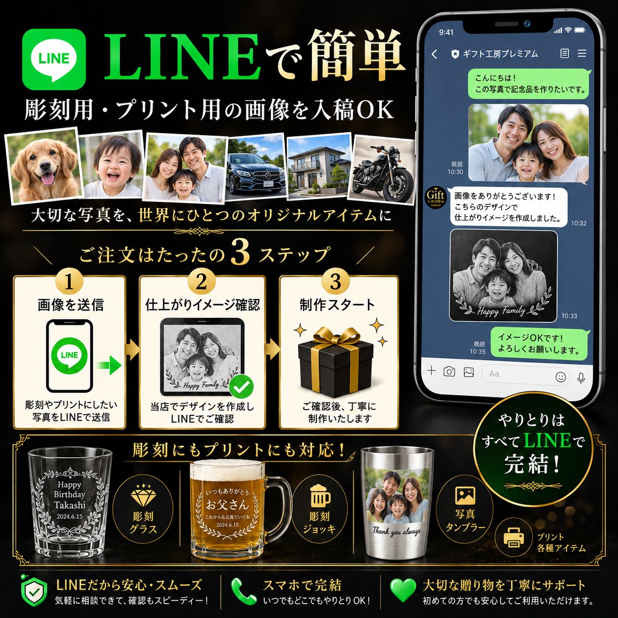 レーザー加工　持ち込み素材　写真彫刻　高精細彫刻　Ｍサイズ　35㎠以内　長辺10cm迄の画像