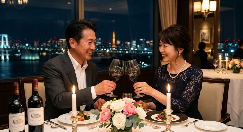 夫婦の記念日に。絆を深める名入れペアグラス