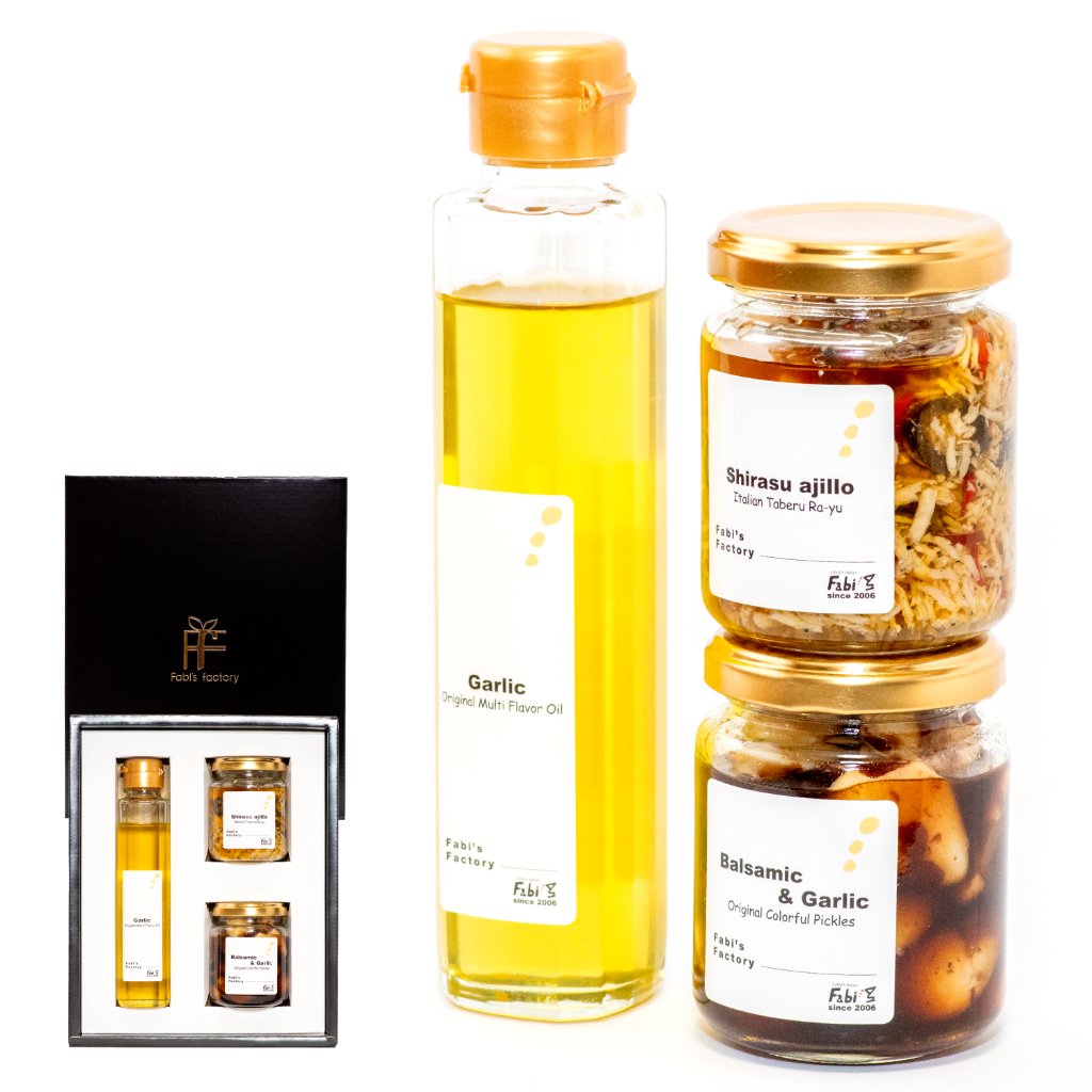 無添加 テレビでも紹介　銀座イタリアンレストランファビズ　高級　人気商品詰め合せギフト ガーリック3種セットの画像