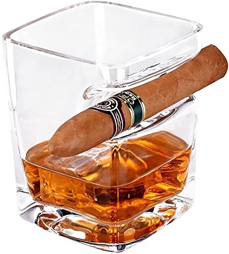 シガーホルダー付きグラスの画像