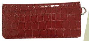 坪田パール　マグネットポーチ　クロコ　ブラウンの画像