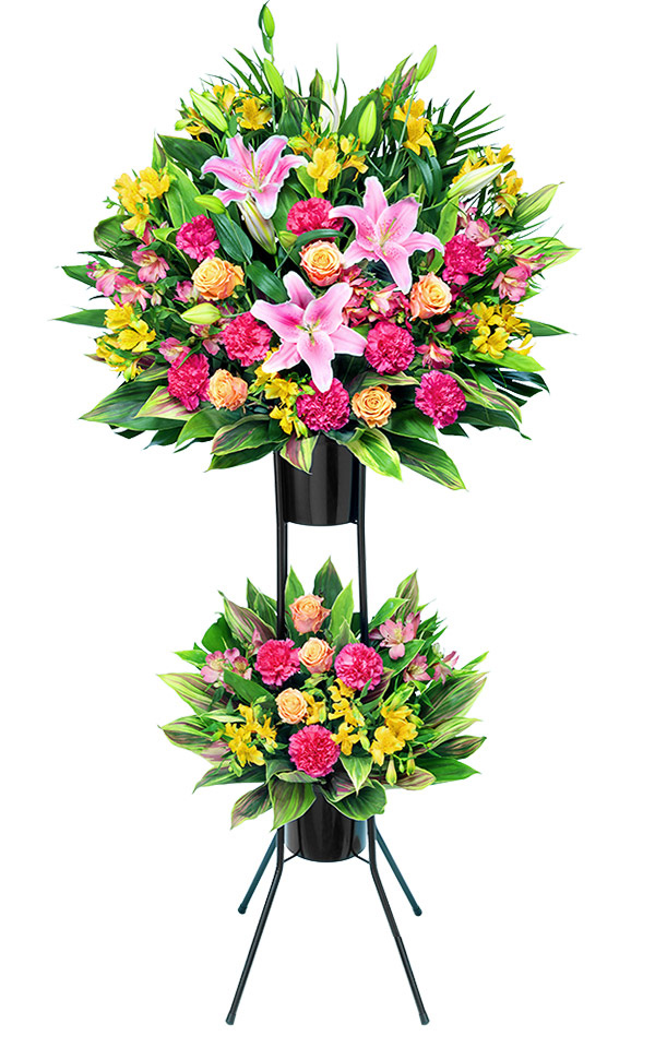 フラワースタンド・全国対応・最短翌日お届け　2段　ミックスカラー［512347］ の画像