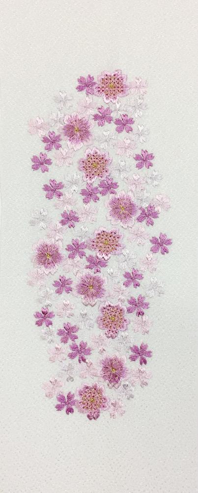 刺繍［白］ちらし桜柄半衿の画像