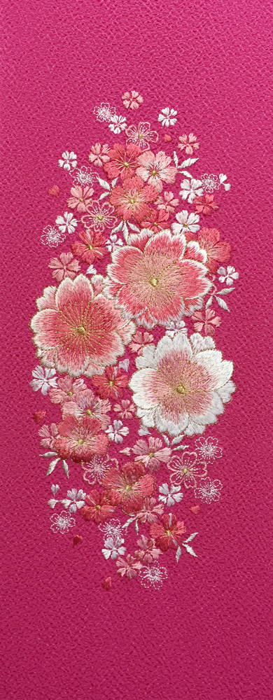 刺繍［ピンク］桜柄半衿の画像