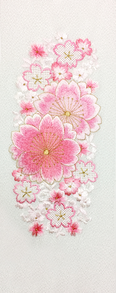 刺繍［白］大桜柄半衿の画像