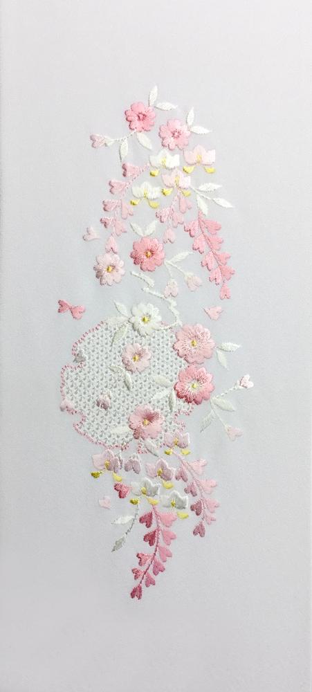 刺繍［白］桐花絞り柄半衿の画像