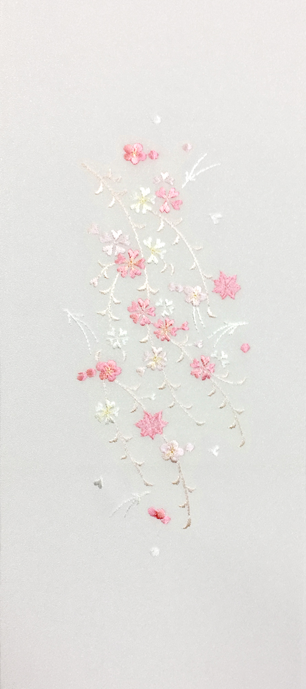 刺繍［白］しだれ小桜柄半衿の画像