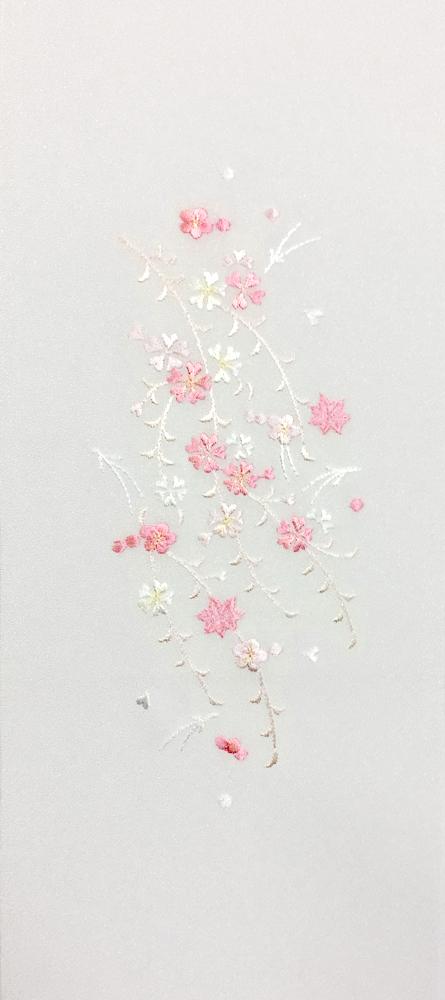 刺繍［白］しだれ小桜柄半衿の画像