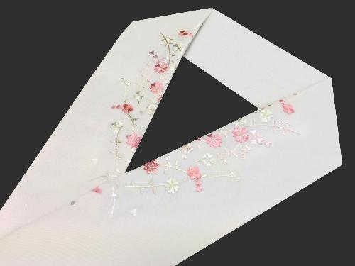 刺繍［白］しだれ小桜柄半衿の画像