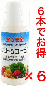 6本でお得」食品洗浄剤 野菜洗浄 クリーンコーラル20ｇ×6（送料無料