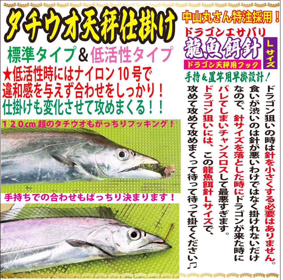 DRAGONHOOK龍魚餌針天秤仕掛け　【標準タイプ】1本針4組入　Ｌ/１２/４号NG　全長２．０mの画像