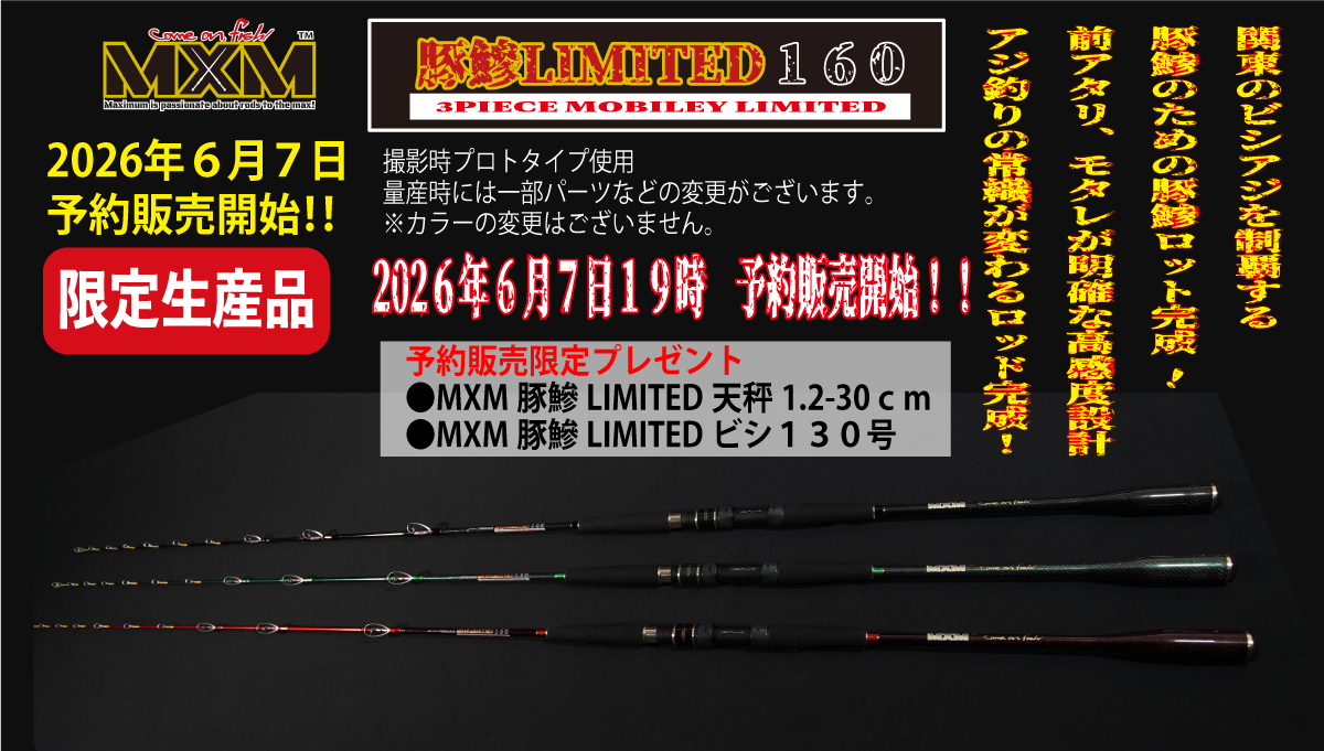 MXM　豚鯵MOBILEY LIMITED　３P１６０グリーン　送料無料【2026年7月23日通常販売開始】の画像
