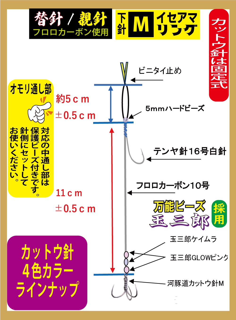 河豚道　替針　FC/親針/トリプルM　シルバー（無塗装）１組入の画像