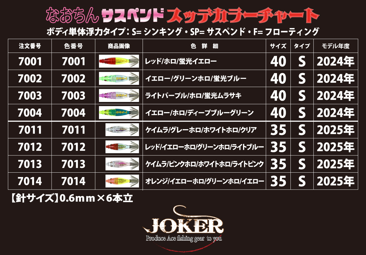 【25年NEW】７０１３　なおちんサスペンド３５　４本入　ケイムラ/ピンクホロ/ホワイトホロ/ライトピンク【限定生産】の画像