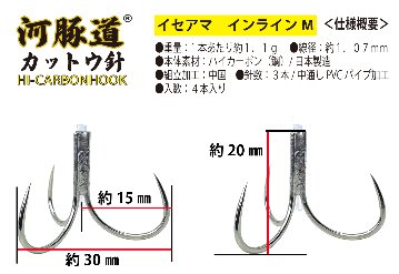 河豚道カットウ針イセアマ　トリプル/インラインM　グリーン　４本入の画像