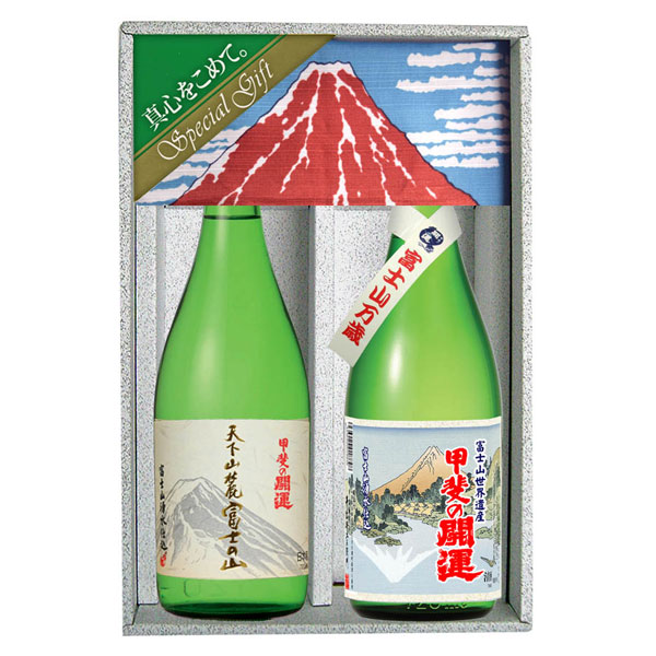 富士山世界遺産・風呂敷Ａセット　720㎖×2画像