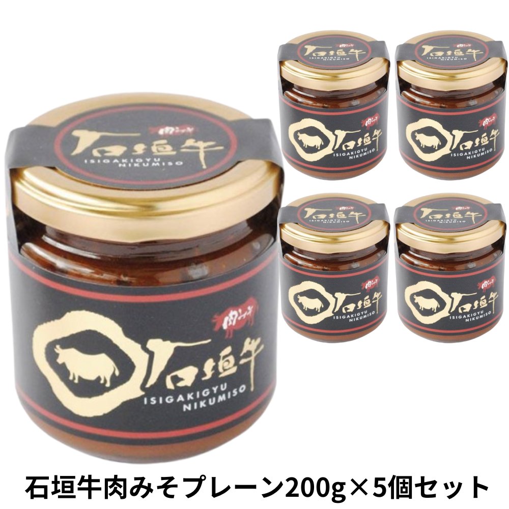 石垣牛肉みそプレーン味200g×5個セット アクアグリーン沖縄 石垣牛 使用 肉みそ プレーン 味の画像